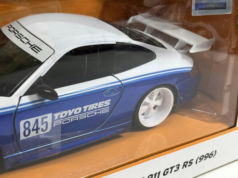 Jada Porsche 911 GT3 RS 996 Hyperspec Blue White 2006 1:24 Scale Jada 35492