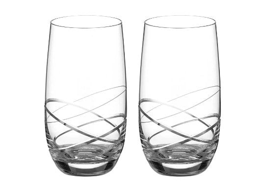 Diamante Tall Hi Ball Glasses ‘Orbital' - Set of 2