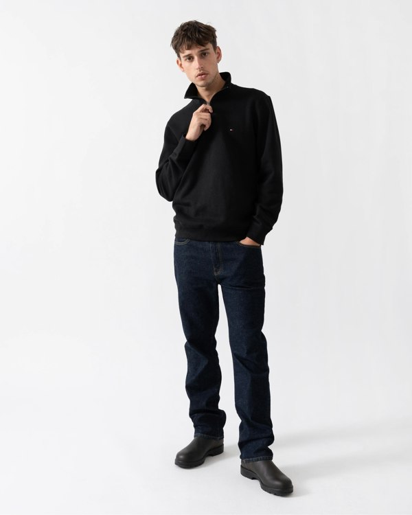 Tommy Hilfiger Essential Fleece Mens Half Zip Sweatshirt - Black