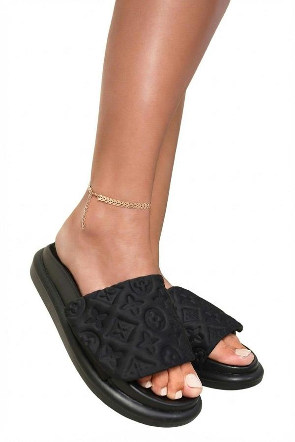 Josie Flatform Sandals - Black_wb
