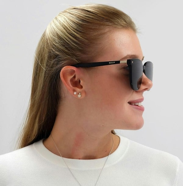 Bally Sunglasses BY0044-K 01A Black Grey Mirrored