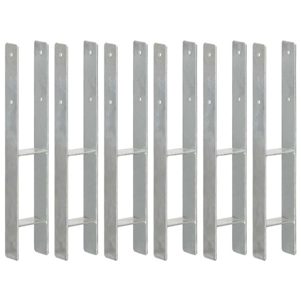 Berkfield Fence Anchors 6 pcs Silver 9x6x60 cm Galvanised Steel