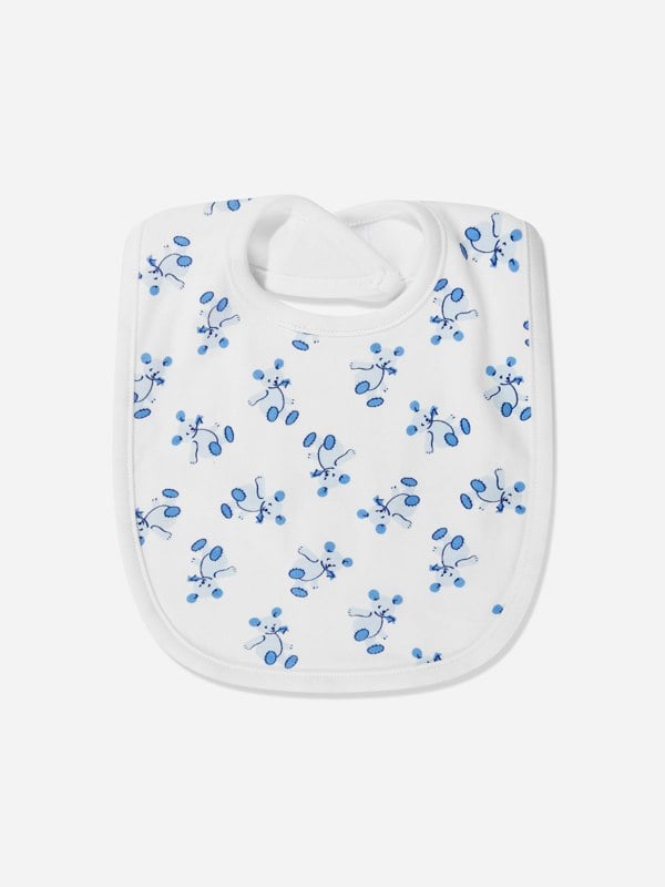 Rachel Riley Baby Boys Teddy Bib in White