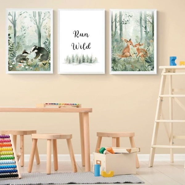 Kinder Valley Run Wild Three Pack Of A3 Poster Prints