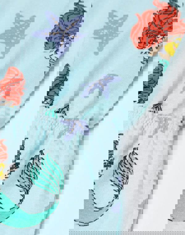 Disney The Little Mermaid Girls Blue Character AOP Sleeveless Playsuit