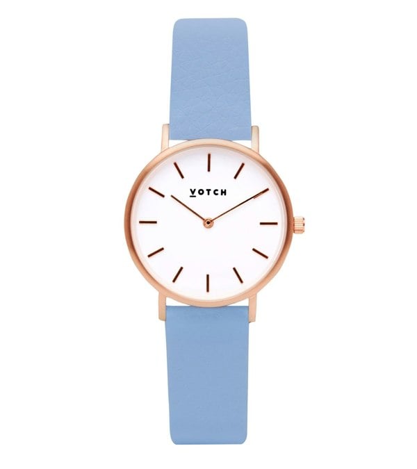 Votch Rose Gold & Sky Blue Watch | Petite