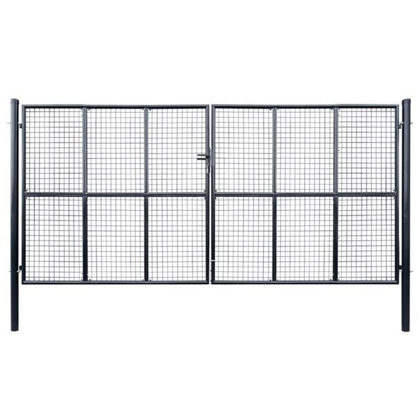 Berkfield Mesh Garden Gate Galvanised Steel 400x200 cm Grey