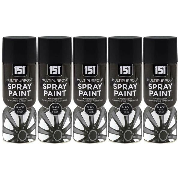 151 5X 151 Black Matt Spray Paint 400ml