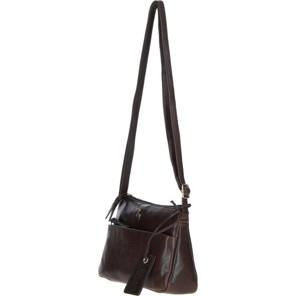 'Rose' Elegant Leather Crossbody Bag with Adjustable Strap: Rose