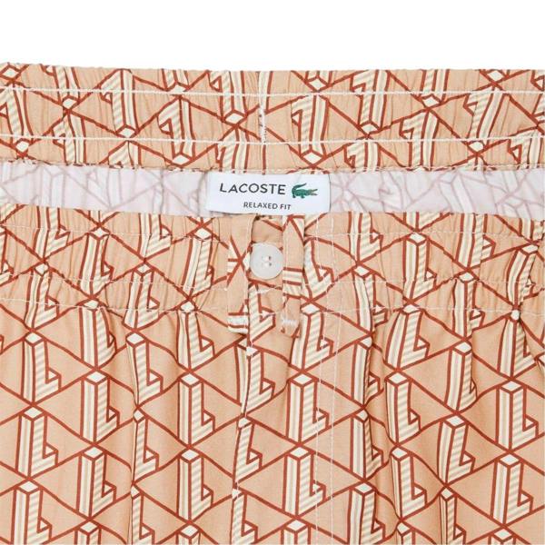 Lacoste Mens Geometric Pattern Shorts - Latte - 