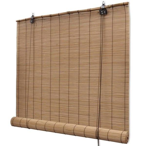 Berkfield Brown Bamboo Roller Blinds 80 x 160 cm