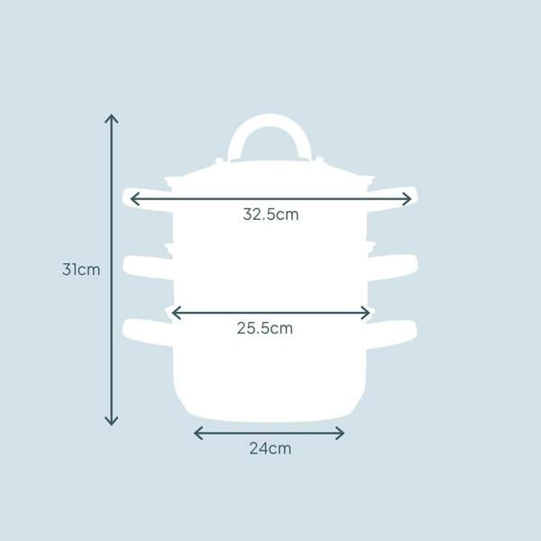 Cooks Professional 3 Tier Stainless Steel Steamer | 24cm