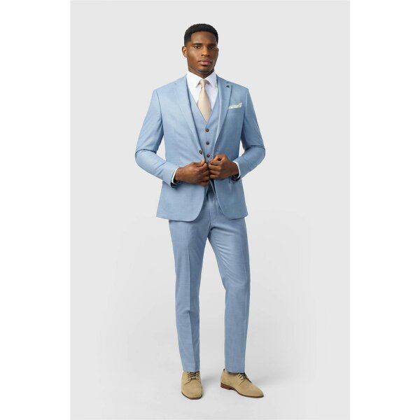 Antique Rogue Slim Fit Blake Pale Blue Texture Jacket
