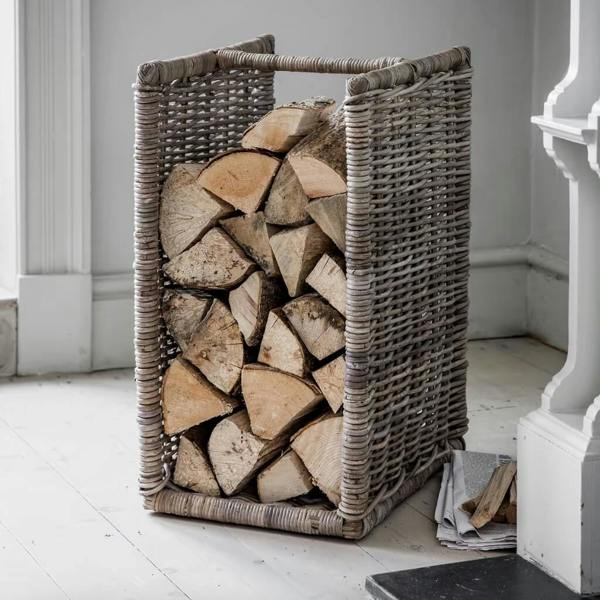 Tall Rattan Log Holder - main product image