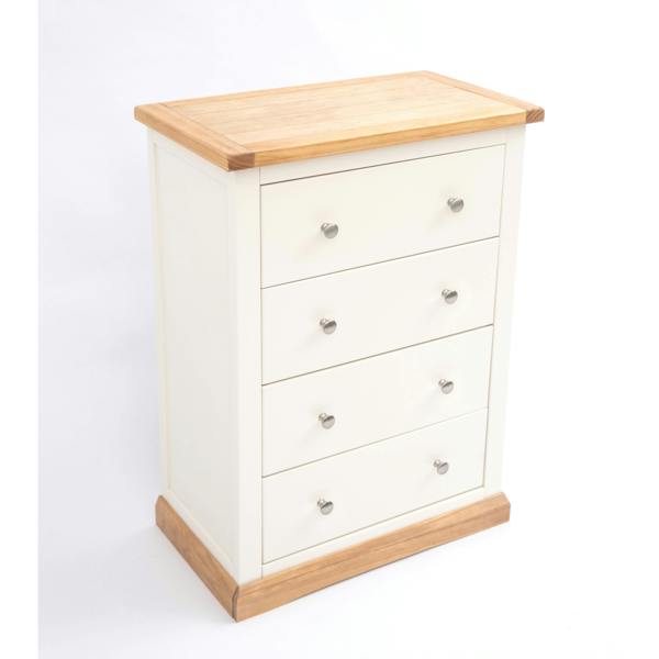 Cabinet Bits Trevi 4 Drawer Chest of Drawers Chrome Knob