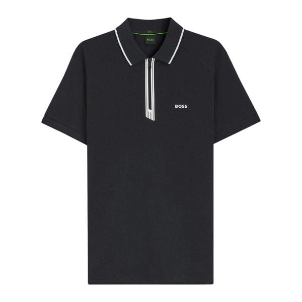 Boss Mens Contrast Piping Cotton Polo Shirt - Dark Blue - 