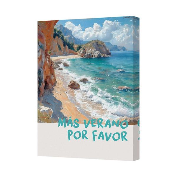 Benjamin Tate Design Canvas Art Beach Scene Coastal Landscape Print With Ocean Waves