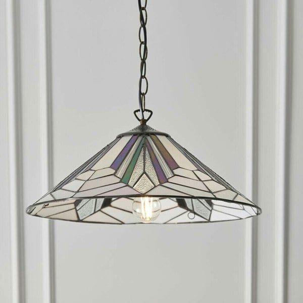Tiffany Glass Hanging Ceiling Pendant Light Bronze Chain Deco Lamp Shade i00077 Loops