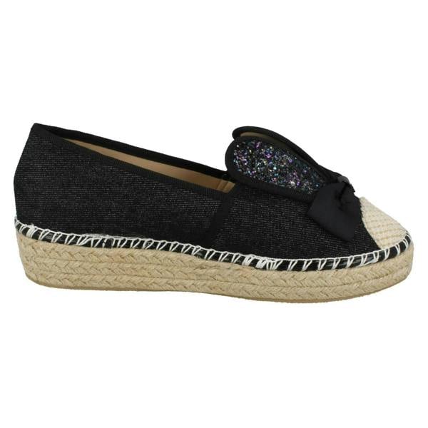 Spot On Ladies Spot On Bunny Ears Canvas Shoes F9982