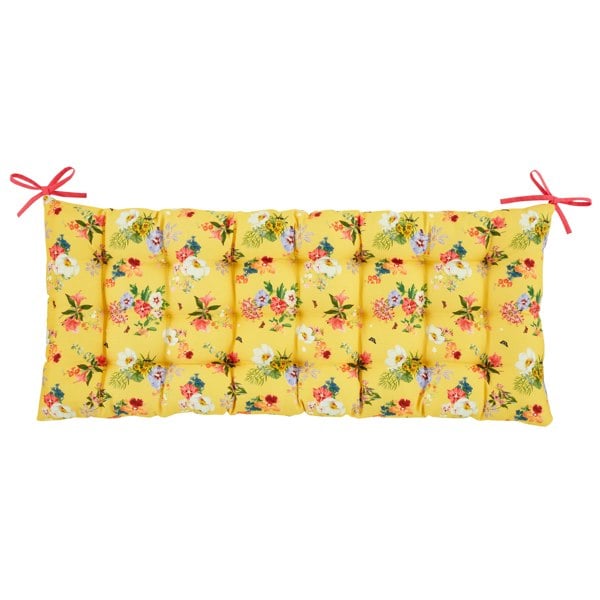 RHS Exotic Garden Shower Proof Outdoor Cotton 3 Seater Bench Cushion