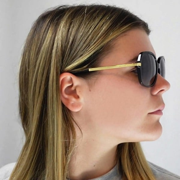 Michael Kors Sunglasses Adrianna II 2024 316011 Black Gold Light Grey Gradient