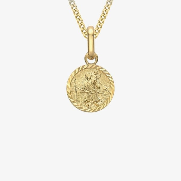 T. H. Baker 9ct Yellow Gold St Christopher Pendant Necklace 1.64.2939