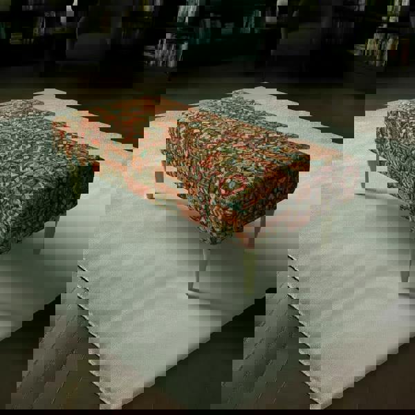 Statement Window Seat Bench with vibrant palette and abstract art style