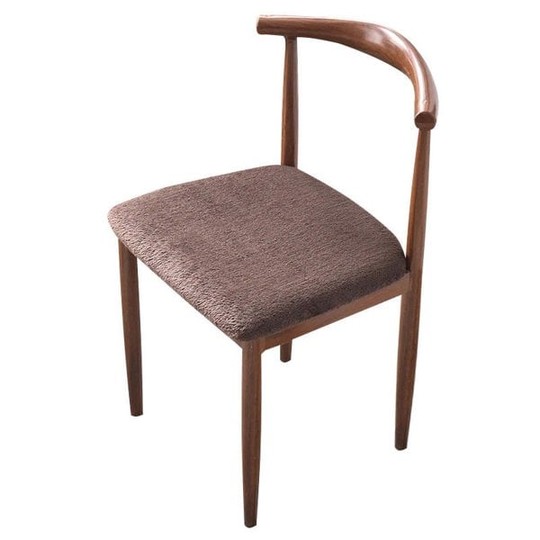 Anyhouz Chair Cover Brown Fur Stretch Seat Cover for Home Dinning Kitchen Washable Removable