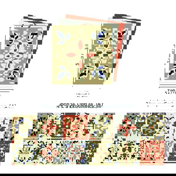 WT1564 - Bahia Burnt Orange and Beige Moroccan Wall Tile Sticker Set - 15 cm x 15 cm - 24 pcs