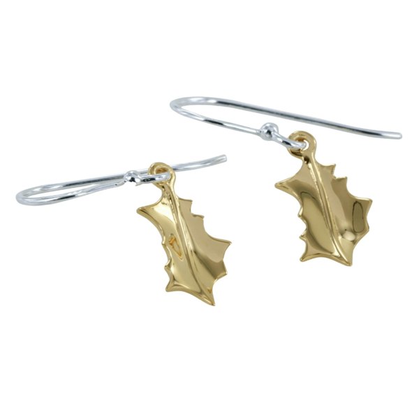 Sterling Silver and Gold Plated Holly Drop Earrings