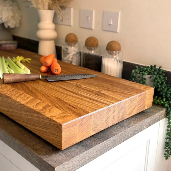 Giraffes & Craftz XXL Thick Oak Chopping Board Solid Butcher Block (The Great Oak)