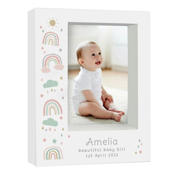 Personalised Memento Company Personalised Rainbow 5x7 Box Photo Frame