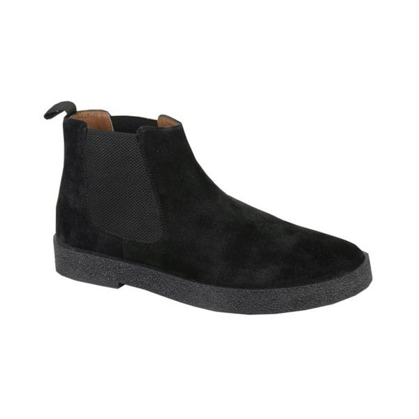 Roamers Mens Plain Suede Ankle Boots - Black