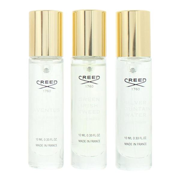 Creed Aventus Eau de Parfum 10ml, Green Irish Tweed Eau de Parfum 10ml, Silver Mountain Water Eau de Parfum 10ml Gift Set