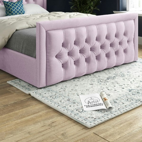 Casa Magna Rovigo Upholstered Soft Velvet Bed Frame - Pink