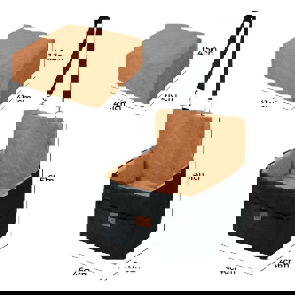 Skylos Dog Booster Car Seat Cosy Cats Pet Travel Bed with Safety Leash Brown