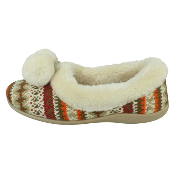 Rose Bank Ladies Rose Bank Memory Foam Aztec Print Pom Pom Slippers Lizzy