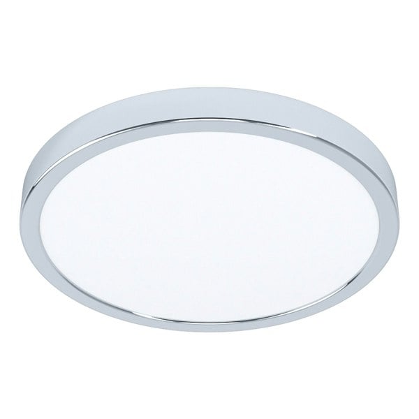 Wall Flush Ceiling Light Colour Chrome Shade Round White Plastic Bulb LED 20W Loops