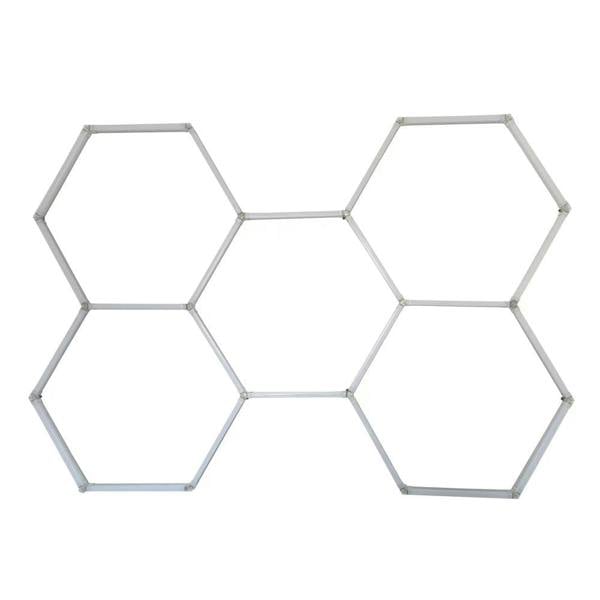 Ener-J 150W Hexagon RGB LED Garage Ceiling Light, 5 Hexagon Design, Remote Control, 24 T5 Tubes Showroom Kit