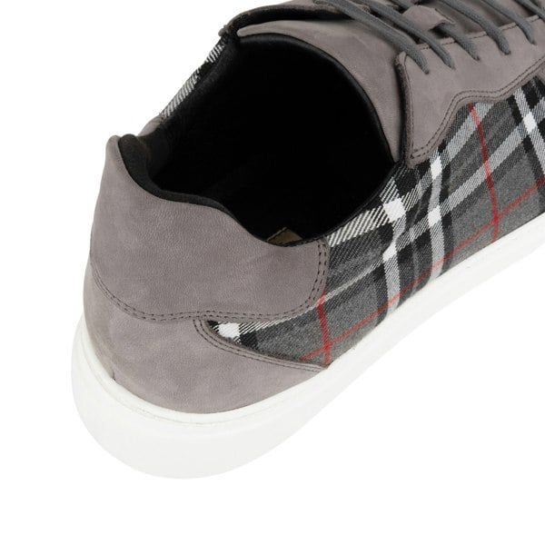 Embassy London Strada - Grey Tartan - Men's Tartan Suede & Leather Trainer