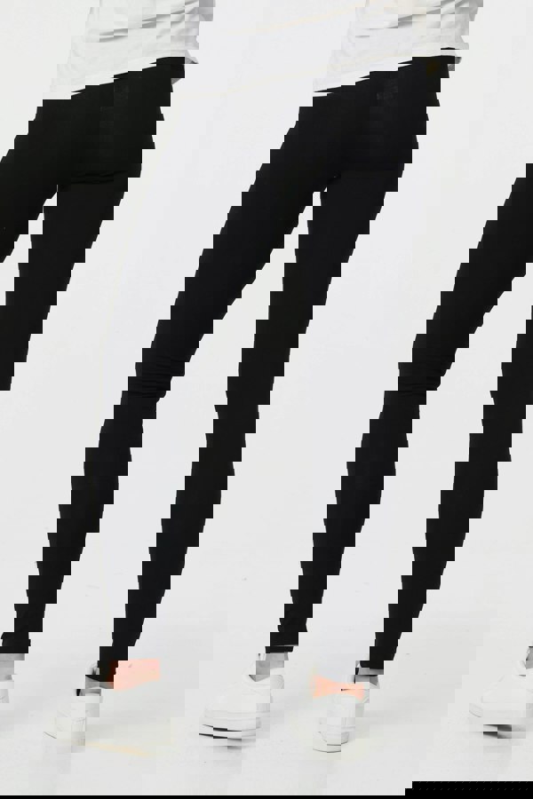 Black | High Waist Fitted Leggings 
