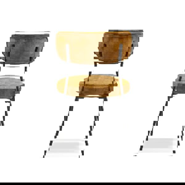 TRL Furniture Arlo Luxe Velvet Dining Chairs – Stackable - Mustard (Set of 2)