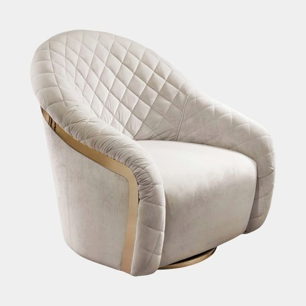 Cantori Luxury Quilted Metal Belt Armchair