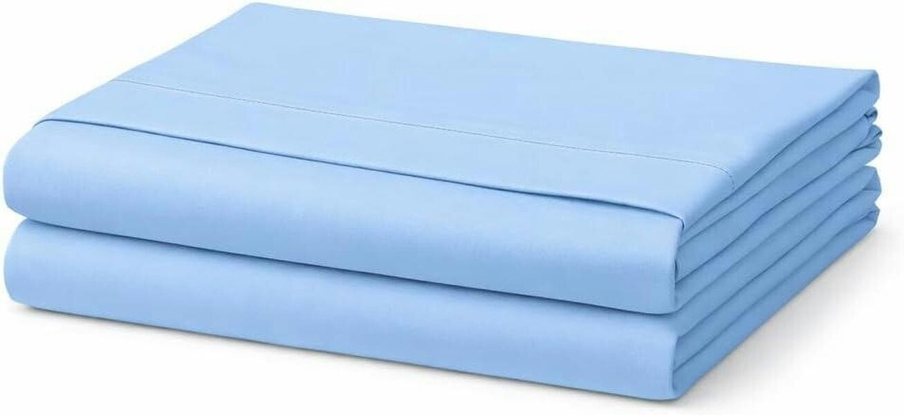 Night Zone Microfibre Flat Sheet – Ultra Soft Breathable Easy Care Bed Sheet - Sky Blue