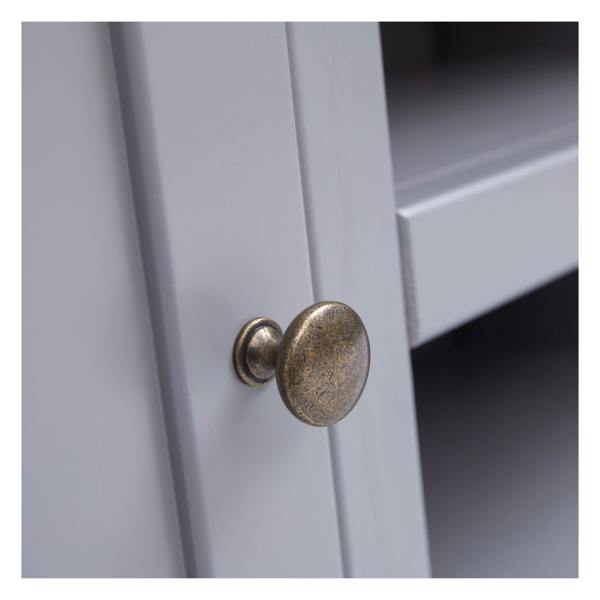 Cabinet Bits Biccari Grey 2 Door TV Cabinet Brass Knob