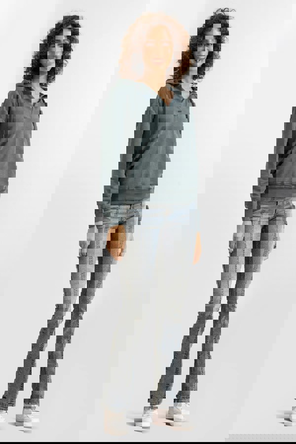 ENORSIA Womens V-Neck Drop Shoulder Hoodie