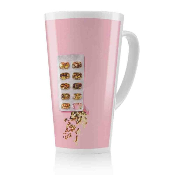 Benjamin Tate Design Glitter Pills Latte Mug