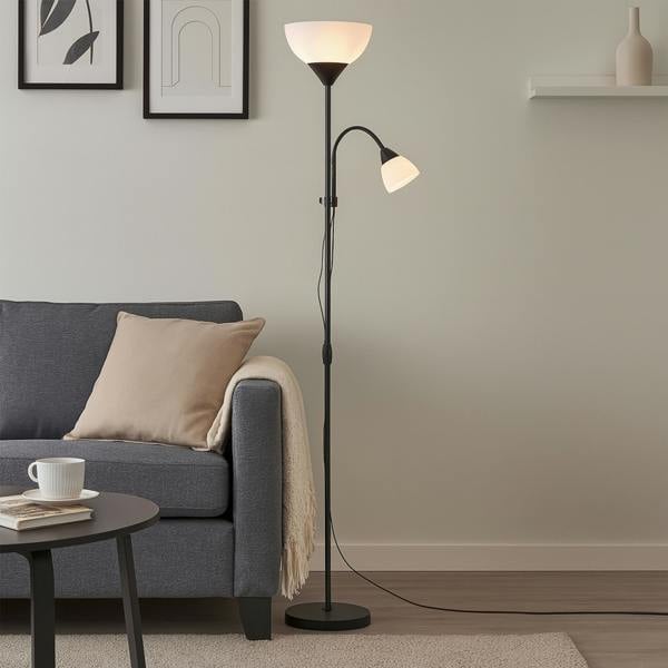 Black Mother & Child Floor Lamp