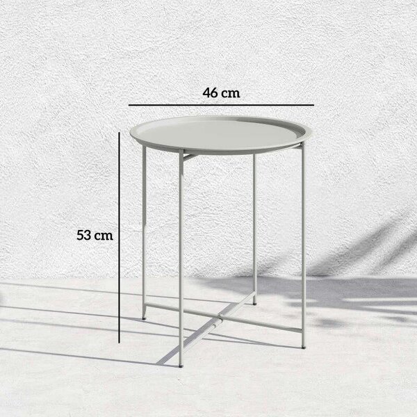 Steel Removable Tray Top Garden Table - White