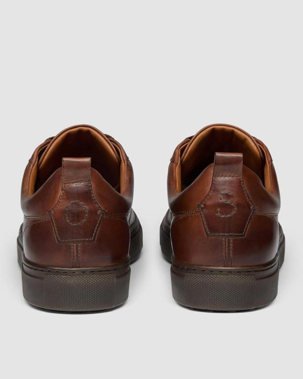 Oliver Sweeney Ermida Mens Hand Finished Calf Leather Trainers - Dark Tan | CHO | Designer Mens Trainers